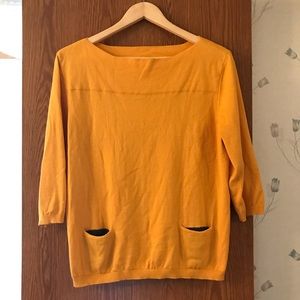 Ana golden yellow boatneck sweater